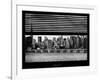 Window View with Venetian Blinds: Manhattan Skylinewith Empire State Building and Chrysler Building-Philippe Hugonnard-Framed Photographic Print