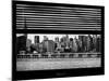 Window View with Venetian Blinds: Manhattan Skylinewith Empire State Building and Chrysler Building-Philippe Hugonnard-Mounted Photographic Print