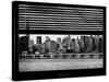 Window View with Venetian Blinds: Manhattan Skylinewith Empire State Building and Chrysler Building-Philippe Hugonnard-Stretched Canvas