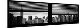 Window View with Venetian Blinds: Manhattan Skylinewith Empire State Building and Chrysler Building-Philippe Hugonnard-Mounted Photographic Print