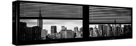 Window View with Venetian Blinds: Manhattan Skylinewith Empire State Building and Chrysler Building-Philippe Hugonnard-Stretched Canvas