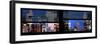 Window View with Venetian Blinds: Manhattan Skyscrapers and Times Square by Night-Philippe Hugonnard-Framed Photographic Print