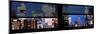 Window View with Venetian Blinds: Manhattan Skyscrapers and Times Square by Night-Philippe Hugonnard-Mounted Photographic Print