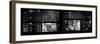 Window View with Venetian Blinds: Manhattan Skyscrapers and Times Square by Night-Philippe Hugonnard-Framed Photographic Print