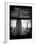 Window View with Venetian Blinds: Manhattan View with Empire State Building (1 WTC)-Philippe Hugonnard-Framed Photographic Print