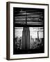 Window View with Venetian Blinds: Manhattan View with Empire State Building (1 WTC)-Philippe Hugonnard-Framed Photographic Print