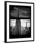 Window View with Venetian Blinds: Manhattan View with Empire State Building (1 WTC)-Philippe Hugonnard-Framed Photographic Print