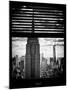 Window View with Venetian Blinds: Manhattan View with Empire State Building (1 WTC)-Philippe Hugonnard-Mounted Photographic Print