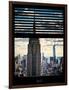 Window View with Venetian Blinds: Manhattan View with Empire State Building (1 WTC)-Philippe Hugonnard-Framed Photographic Print