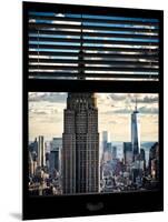 Window View with Venetian Blinds: Manhattan View with Empire State Building (1 WTC)-Philippe Hugonnard-Mounted Photographic Print