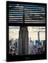 Window View with Venetian Blinds: Manhattan View with Empire State Building (1 WTC)-Philippe Hugonnard-Stretched Canvas