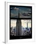Window View with Venetian Blinds: Manhattan View with Empire State Building (1 WTC)-Philippe Hugonnard-Framed Photographic Print