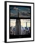 Window View with Venetian Blinds: Manhattan View with Empire State Building (1 WTC)-Philippe Hugonnard-Framed Photographic Print