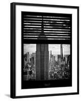 Window View with Venetian Blinds: Manhattan View with Empire State Building (1 WTC)-Philippe Hugonnard-Framed Photographic Print