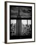 Window View with Venetian Blinds: Manhattan View with Empire State Building (1 WTC)-Philippe Hugonnard-Framed Photographic Print