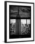 Window View with Venetian Blinds: Manhattan View with Empire State Building (1 WTC)-Philippe Hugonnard-Framed Photographic Print