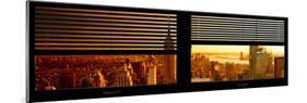 Window View with Venetian Blinds: Manhattan View with Empire State Building at Sunset-Philippe Hugonnard-Mounted Photographic Print