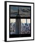 Window View with Venetian Blinds: Manhattan View with Empire State Building-Philippe Hugonnard-Framed Photographic Print