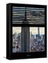 Window View with Venetian Blinds: Manhattan View with Empire State Building-Philippe Hugonnard-Framed Stretched Canvas