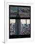 Window View with Venetian Blinds: Manhattan View with Empire State Building-Philippe Hugonnard-Framed Photographic Print