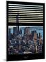 Window View with Venetian Blinds: Manhattan View with One World Trade Center (1 WTC)-Philippe Hugonnard-Mounted Photographic Print