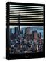 Window View with Venetian Blinds: Manhattan View with One World Trade Center (1 WTC)-Philippe Hugonnard-Stretched Canvas