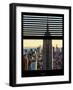 Window View with Venetian Blinds: Manhattan View with the Empire State Building at Sunset-Philippe Hugonnard-Framed Photographic Print