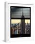 Window View with Venetian Blinds: Manhattan View with the Empire State Building at Sunset-Philippe Hugonnard-Framed Photographic Print