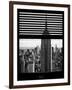 Window View with Venetian Blinds: Manhattan View with the Empire State Building-Philippe Hugonnard-Framed Photographic Print