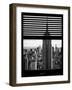 Window View with Venetian Blinds: Manhattan View with the Empire State Building-Philippe Hugonnard-Framed Photographic Print