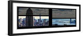 Window View with Venetian Blinds: Manhattan with Empire State Building and One World Trade Center-Philippe Hugonnard-Framed Photographic Print
