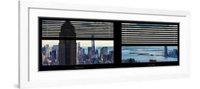 Window View with Venetian Blinds: Manhattan with Empire State Building and One World Trade Center-Philippe Hugonnard-Framed Photographic Print