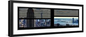 Window View with Venetian Blinds: Manhattan with Empire State Building-Philippe Hugonnard-Framed Photographic Print