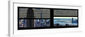 Window View with Venetian Blinds: Manhattan with Empire State Building-Philippe Hugonnard-Framed Photographic Print