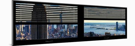 Window View with Venetian Blinds: Manhattan with Empire State Building-Philippe Hugonnard-Mounted Photographic Print