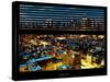 Window View with Venetian Blinds: Midtown Manhattan - Theater District and Times Square by Night-Philippe Hugonnard-Stretched Canvas