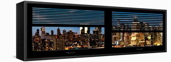 Window View with Venetian Blinds: Midtown Manhattan-Philippe Hugonnard-Framed Stretched Canvas