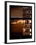 Window View with Venetian Blinds: Neighborhoods in Manhattan by Night - Hudson River-Philippe Hugonnard-Framed Photographic Print