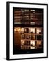Window View with Venetian Blinds: Neighborhoods in Manhattan by Night - Hudson River-Philippe Hugonnard-Framed Photographic Print