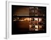 Window View with Venetian Blinds: Neighborhoods in Manhattan by Night - Hudson River-Philippe Hugonnard-Framed Photographic Print