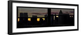 Window View with Venetian Blinds: New York City Manhattan Skyline at Dusk Sun-Philippe Hugonnard-Framed Photographic Print