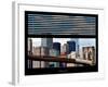 Window View with Venetian Blinds: New York City with Brooklyn Bridge and Skyscarpers - Manhattan-Philippe Hugonnard-Framed Photographic Print