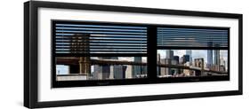 Window View with Venetian Blinds: New York City with One World Trade Center and East River-Philippe Hugonnard-Framed Photographic Print