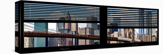 Window View with Venetian Blinds: New York City with One World Trade Center-Philippe Hugonnard-Stretched Canvas