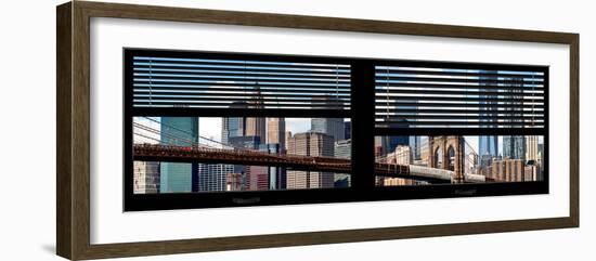 Window View with Venetian Blinds: New York City with One World Trade Center-Philippe Hugonnard-Framed Photographic Print