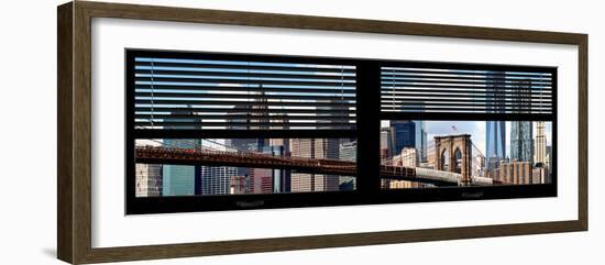 Window View with Venetian Blinds: New York City with One World Trade Center-Philippe Hugonnard-Framed Photographic Print
