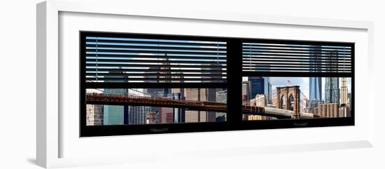 Window View with Venetian Blinds: New York City with One World Trade Center-Philippe Hugonnard-Framed Photographic Print