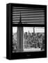 Window View with Venetian Blinds: New York Landscape-Philippe Hugonnard-Framed Stretched Canvas