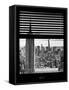 Window View with Venetian Blinds: New York Landscape-Philippe Hugonnard-Framed Stretched Canvas