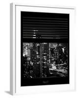 Window View with Venetian Blinds: New Yorker Hotel and the Top of the Empire State Building-Philippe Hugonnard-Framed Photographic Print